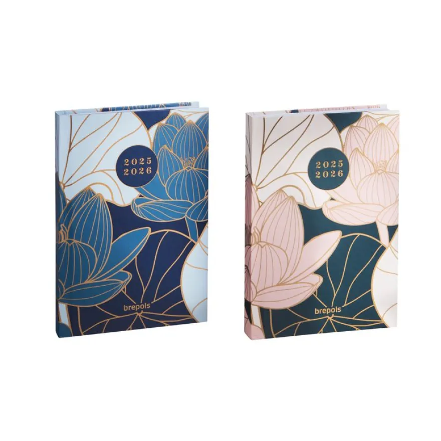 Agenda de poche Floral&Leaves - 1 semaine sur 2 pages - 9 x 16 cm - 2 modèles disponibles - Brepols