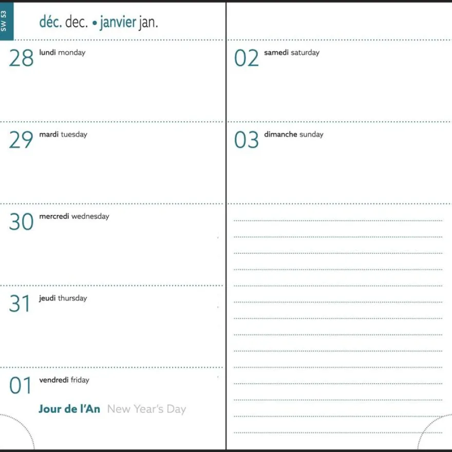 Agenda de poche Gwenaëlle Trolez - 1 semaine sur 2 pages - 9 x 17,5 cm - oiseaux - Exacompta