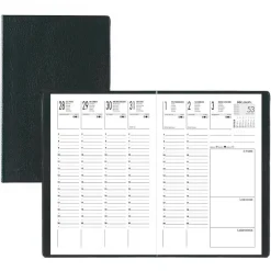 Agenda de poche Lecas Economique - 1 semaine sur 2 pages - 10 x 15 cm - noir