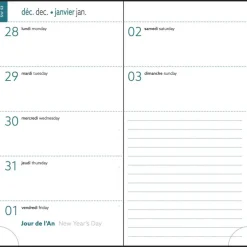 Agenda de poche Ondine Easytime 17 - 1 semaine sur 2 pages - 9 x 17,5 cm - disponible dans différentes couleurs - Exacompta