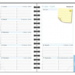 Agenda de poche Sophie Adde Lady 16S spiralé - 1 semaine sur 2 pages - 9 x 16 cm - Chats - Exacompta