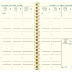 Agenda de poche spiralé 16 mois Méline - 1 semaine sur 2 pages - 9 x 16 cm - disponible dans différentes couleurs - Exacompta