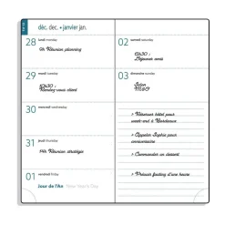 Agenda de poche spiralé Amélie EasyTime 17 - 1 semaine sur 2 pages - 9 x 17,5 cm - disponible dans différentes couleurs - Exacompta