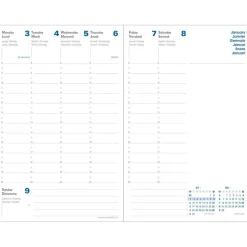 Agenda Equology President avec répertoire - 1 semaine sur 2 pages - 21 x 27 cm - bleu - Quo Vadis