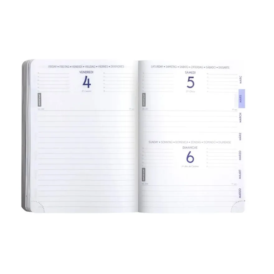 Agenda Grav'Chic - 1 jour par page - 12,5 x 17,5 cm - bleu - Exacompta