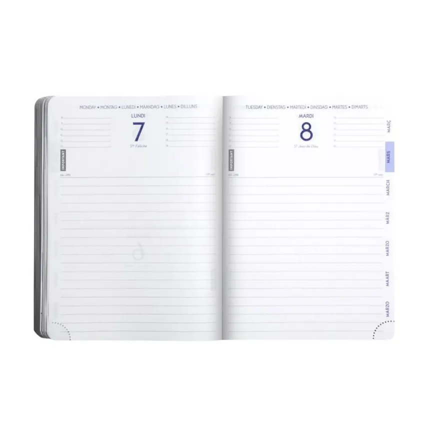 Agenda Grav'Chic - 1 jour par page - 12,5 x 17,5 cm - bleu - Exacompta