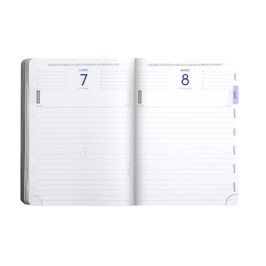 Agenda Green Eco Conçu- 1 jour par page - 12 x 17 cm - Ombelliferes - Exacompta