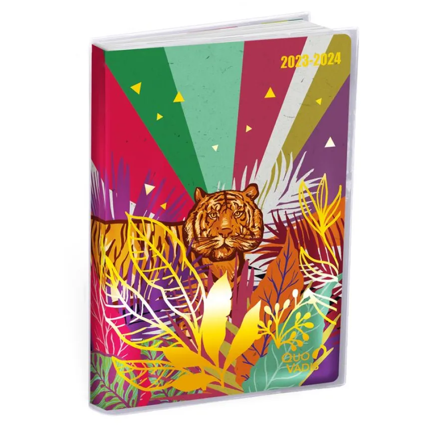 Agenda Jungle Spirit - 1 semaine sur 2 pages - septembre à décembre - 15 x 21 cm - arc-en-ciel - Quo Vadis