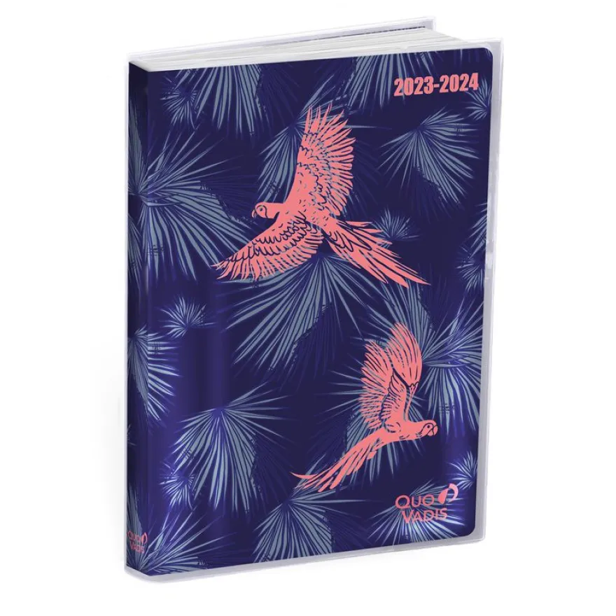 Agenda Jungle Spirit - 1 semaine sur 2 pages - septembre à décembre - 15 x 21 cm - ara - Quo Vadis