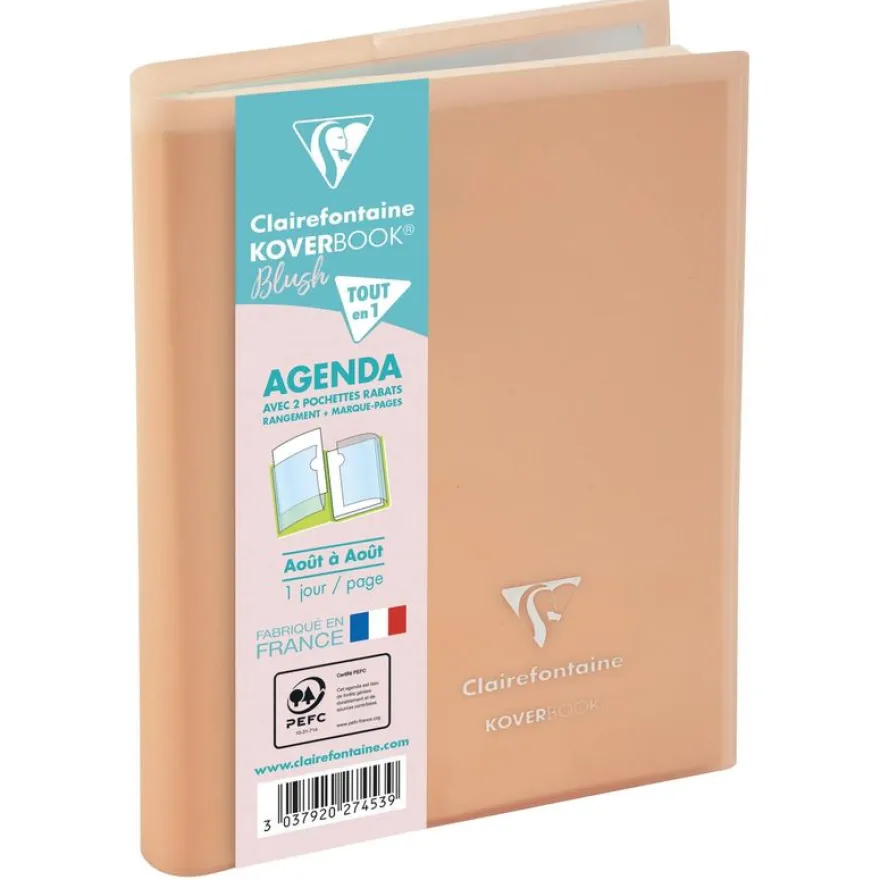 Agenda Koverbook Pastel - 1 jour par page - 12 x 17 cm - disponible dans différentes couleurs - Exacompta