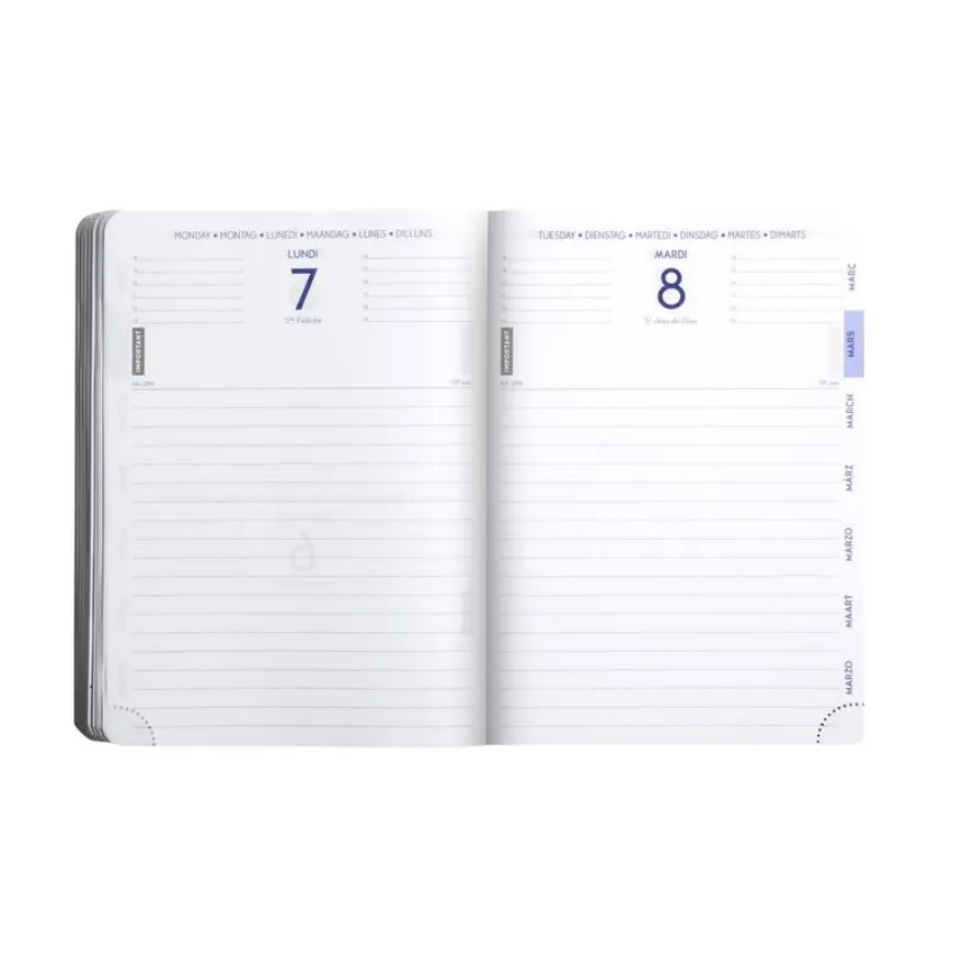 Agenda Kraft - 1 jour par page - 12 x 17 cm - fleurs - Exacompta
