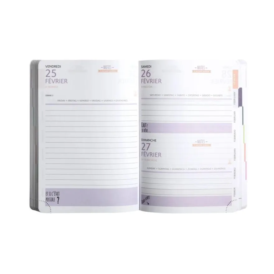 Agenda Les Rideuses - 1 jour par page - 12 x 17 cm - Sunset - Exacompta