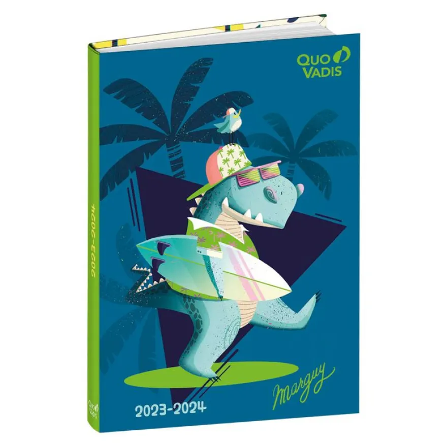 Agenda Marguy avec planche de stickers - 1 jour par page - 12 x 17 cm - crocodile - Quo Vadis