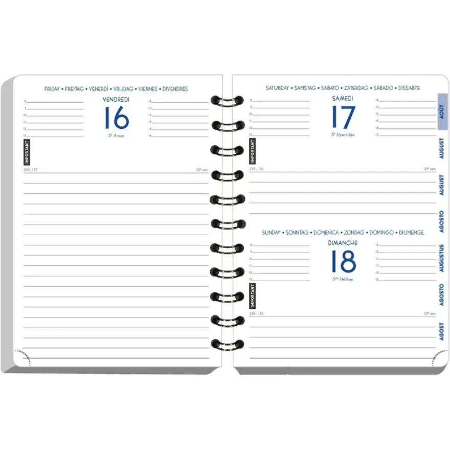 Agenda Preston - 1 jour par page - 12 x 17 cm - disponible dans différentes couleurs - Exacompta