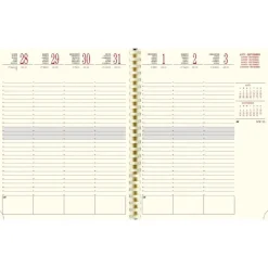 Agenda Rialto - 1 semaine sur 2 pages - 16 mois - 18,5 x 22,5 cm - havane - Exacompta
