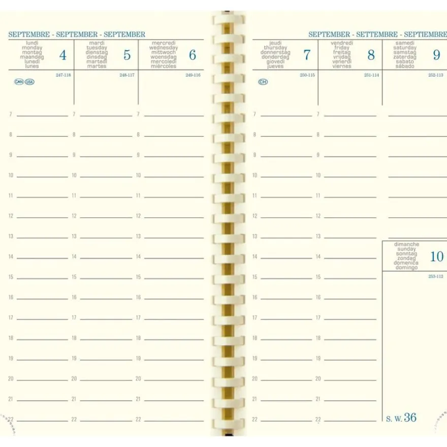 Agenda Rialto - 1 semaine sur 2 pages - 16 mois - 9 x 16 cm - bleu - Exacompta