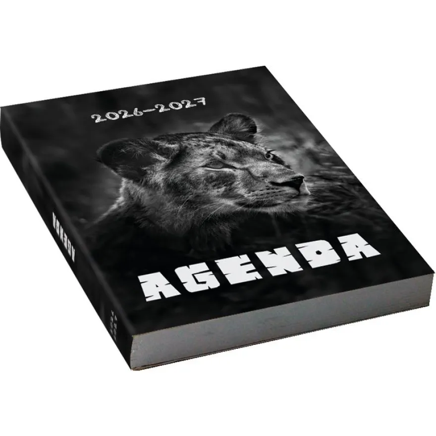 Agenda scolaire journalier 12 x 17 cm - couverture souple - motif animaux sauvages