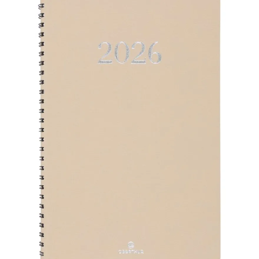 Agenda spiralé Galway - 1 semaine sur 2 pages - 19 x 24,5 cm - olive - Oberthur