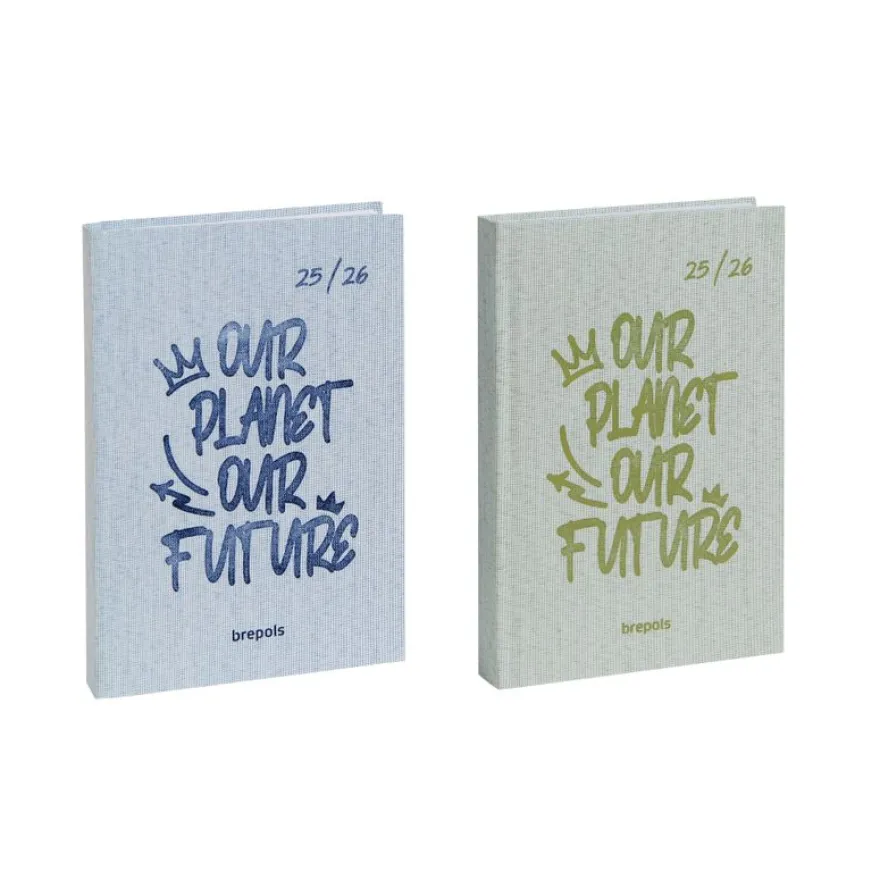 Agenda Toile Ocean - 1 jour par page - 12 x 17,5 cm - 2 couleurs disponibles - Brepols