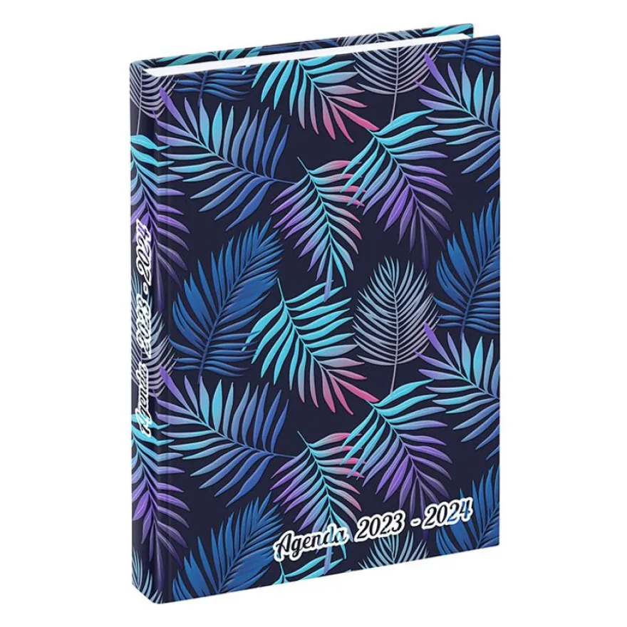 Agenda Tropical Night - 1 jour par page - 12 x 17 cm - bleu ou vert - Viquel