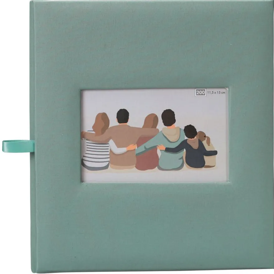 Album photos classique personnalisable mémo 200 ERICA "Square" pour 200 photos 11,5 x 15 cm coloris vert