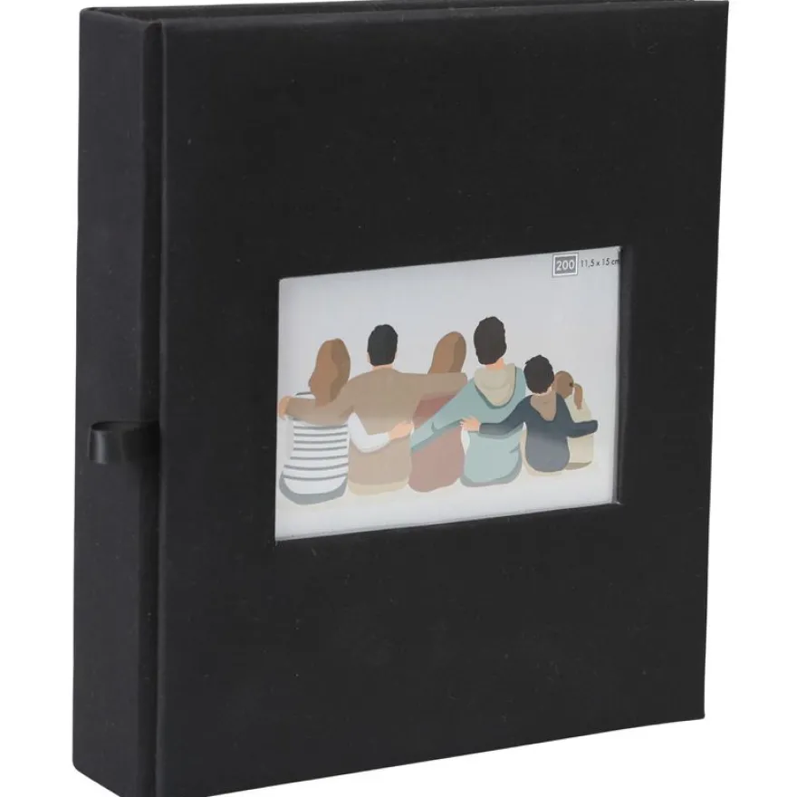 Album photos classique personnalisable mémo 200 ERICA "Square" pour 200 photos 11,5 x 15 cm coloris noir