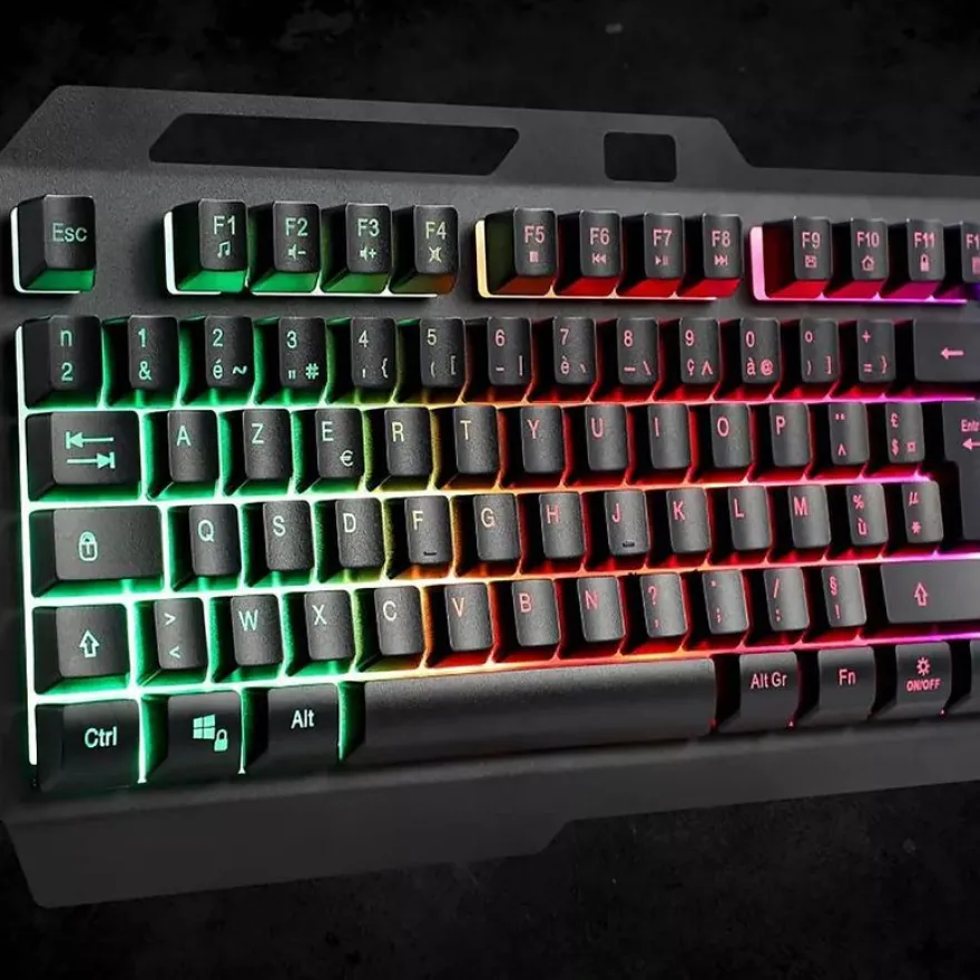 Amstrad KEY007 - Clavier gamer filaire - Rétro-éclairage RVB - noir