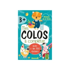 Animaux de la ferme - Mes colos à compléter - livre de coloriage / d'activités - avec 350 autocollants