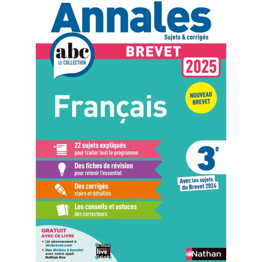 Annales ABC du Brevet - Français 3e - Sujets et corrigés + fiches de révisions