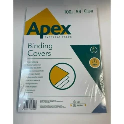 Apex - 100 couvertures à reliure A4 (21 x 29,7 cm) - plastique 180 microns - transparent