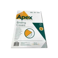 Apex - 100 couvertures à reliure A4 (21 x 29,7 cm) - plastique 180 microns - transparent