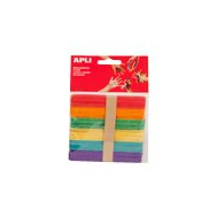 Apli - 40 bâtons de bois - coloris assortis