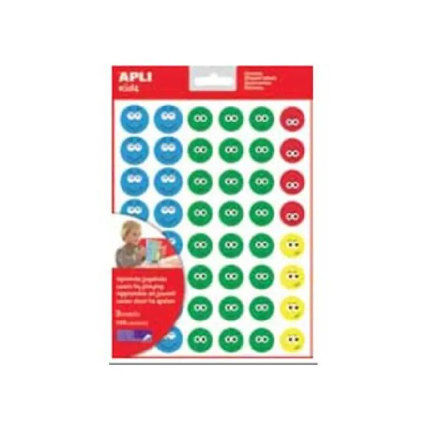 Apli - 3 feuilles gommettes sourire - humeur 1