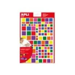 Apli - 6 feuilles gommettes carrées - coloris assortis