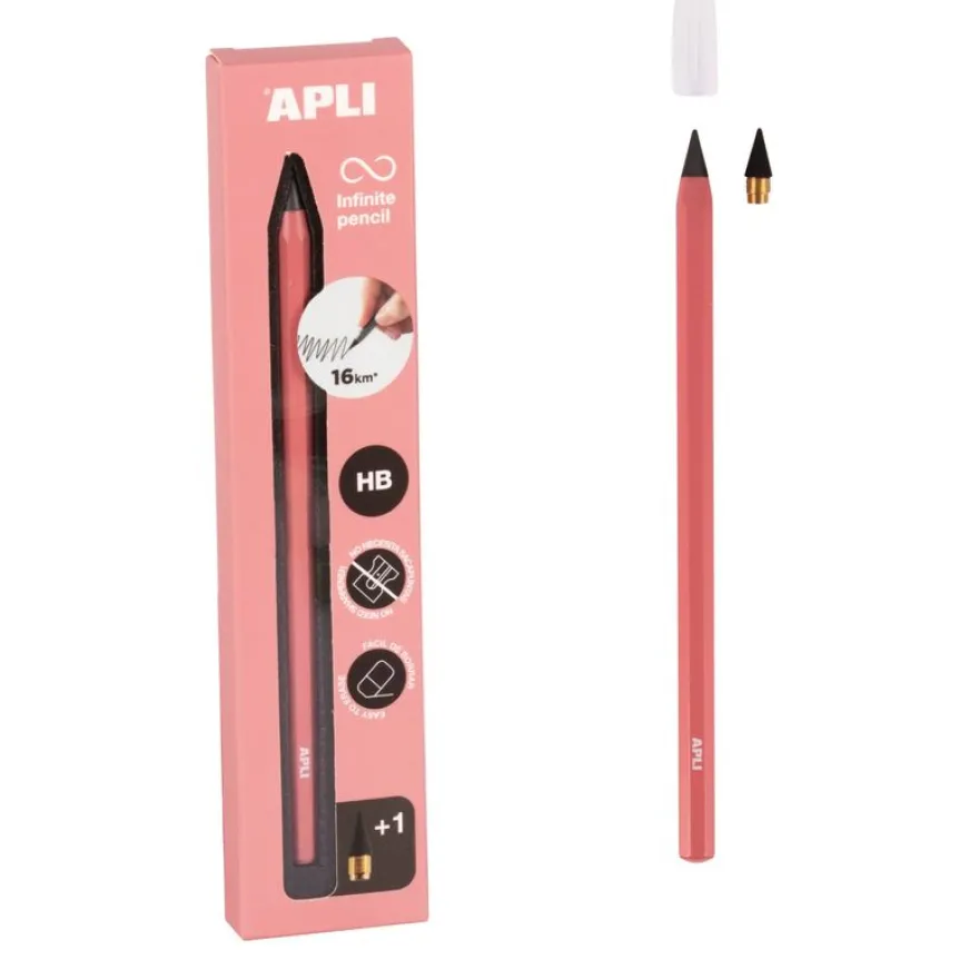 Apli - Crayon éternel - HB - rose