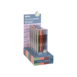 APLI - Marqueur - bleu moyen, cuivre, saumon, vert mousse - 4 mm - rétractable - 4 pièces (pack de 5)