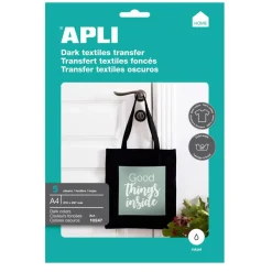 Apli - Papier transfert sur textiles foncés 5 feuilles A4 - Réf. 10247