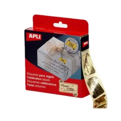 APLI - Rouleau de 1000 Étiquettes cadeau Plaisir d'offrir