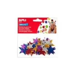 Apli - Sachet de gommettes en mousse - étoiles pailletées