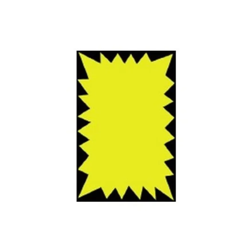 Apli Agipa - 100 cartons flash fluo - jaune - 9 x 12 cm