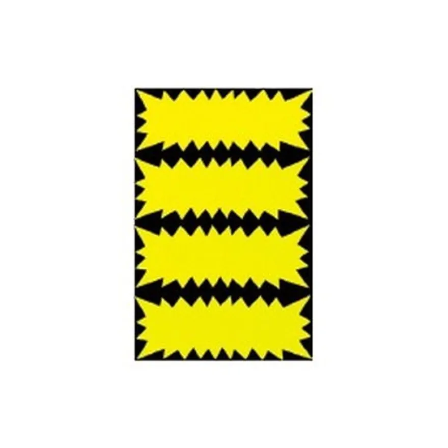 Apli Agipa - 400 cartons flash fluo - jaune - 3,5 x 9 cm
