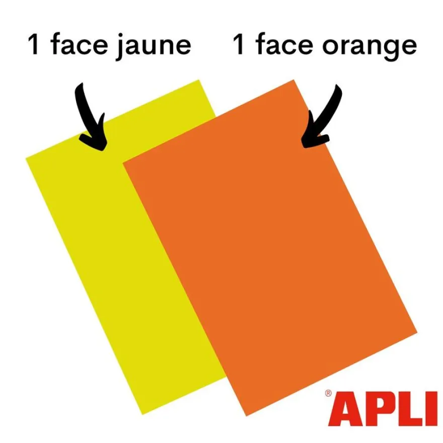 Apli Agipa - 10 cartons fluo effaçables - A4 - 780 g/m²