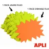 Apli Agipa - 10 éclatés fluo effaçables - jaune/orange - 16 x 24 cm