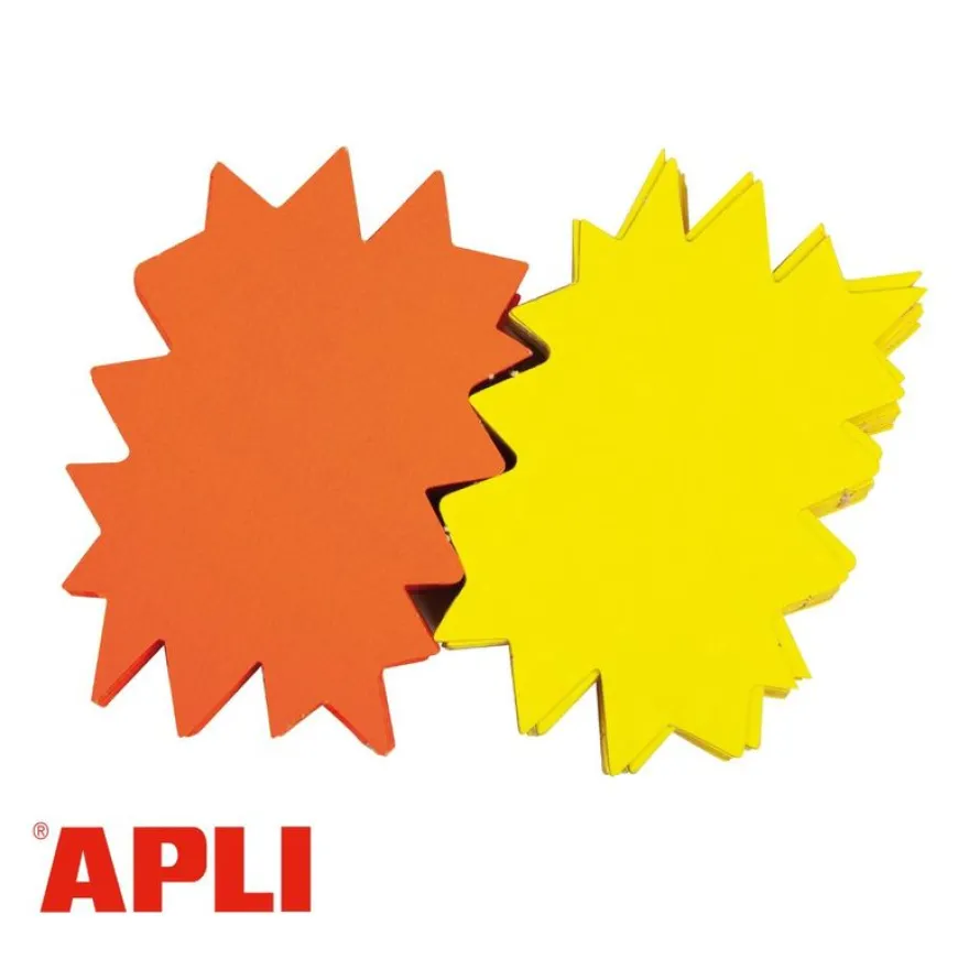 Apli Agipa - 10 éclatés fluo effaçables - jaune/orange - 24 x 32 cm