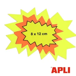 Apli Agipa - 10 éclatés fluo effaçables - jaune/orange - 8 x 12 cm