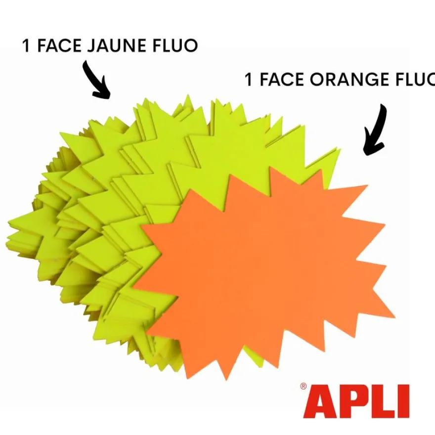 Apli Agipa - 25 éclatés fluo non effaçables - 24 x 32 cm