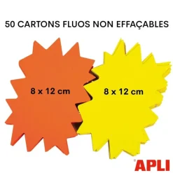 Apli Agipa - 50 éclatés fluo non effaçables - jaune/orange - 8 x 12 cm