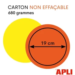 Apli Agipa - 25 disques fluos - diamètre 19 cm - jaune/orange