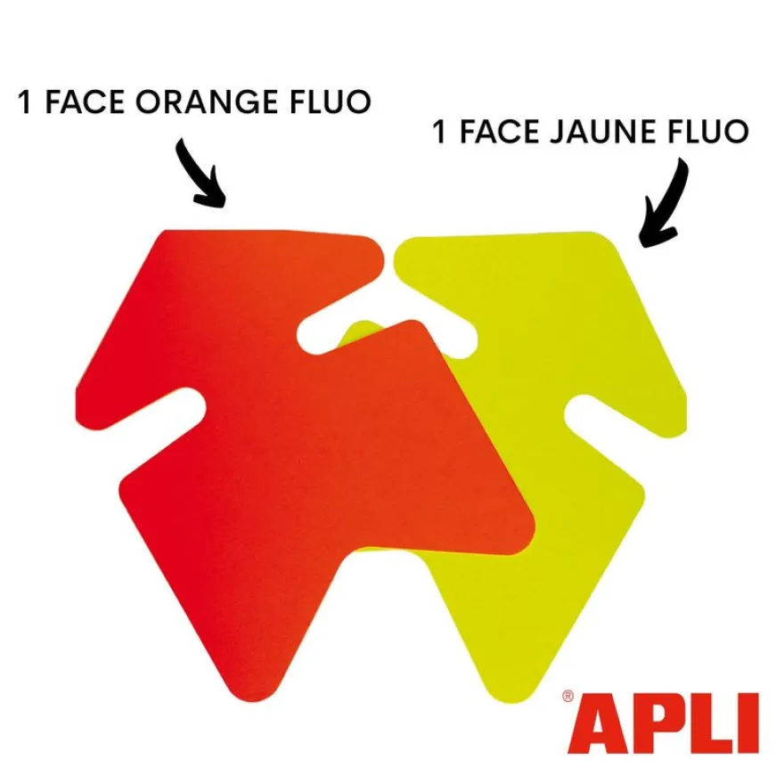 Apli Agipa - 25 flèches fluo non effaçables - jaune/orange - 24 x 32 cm