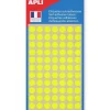 Apli Agipa - 385 Pastilles adhésives - jaune fluo - diamètre 8,5 mm - réf 111852